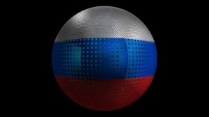 Сфера в виде флага России. Цикличный видео дизайн в 4K.