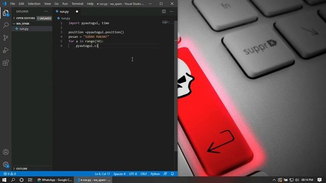 Tutorial spam chat WA (WhatsApp) | Python