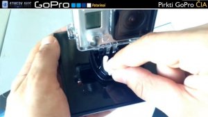 Išpakavimas GoPro Hero3+ Black Edition pirkti Go Pro kamerą