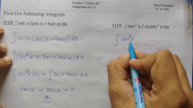 Class 12 Ex 7.1 Q18,19 Math | Chapter7 Class12 Math | Integration | Ex 7.1 Q18,19 Class 12 Math