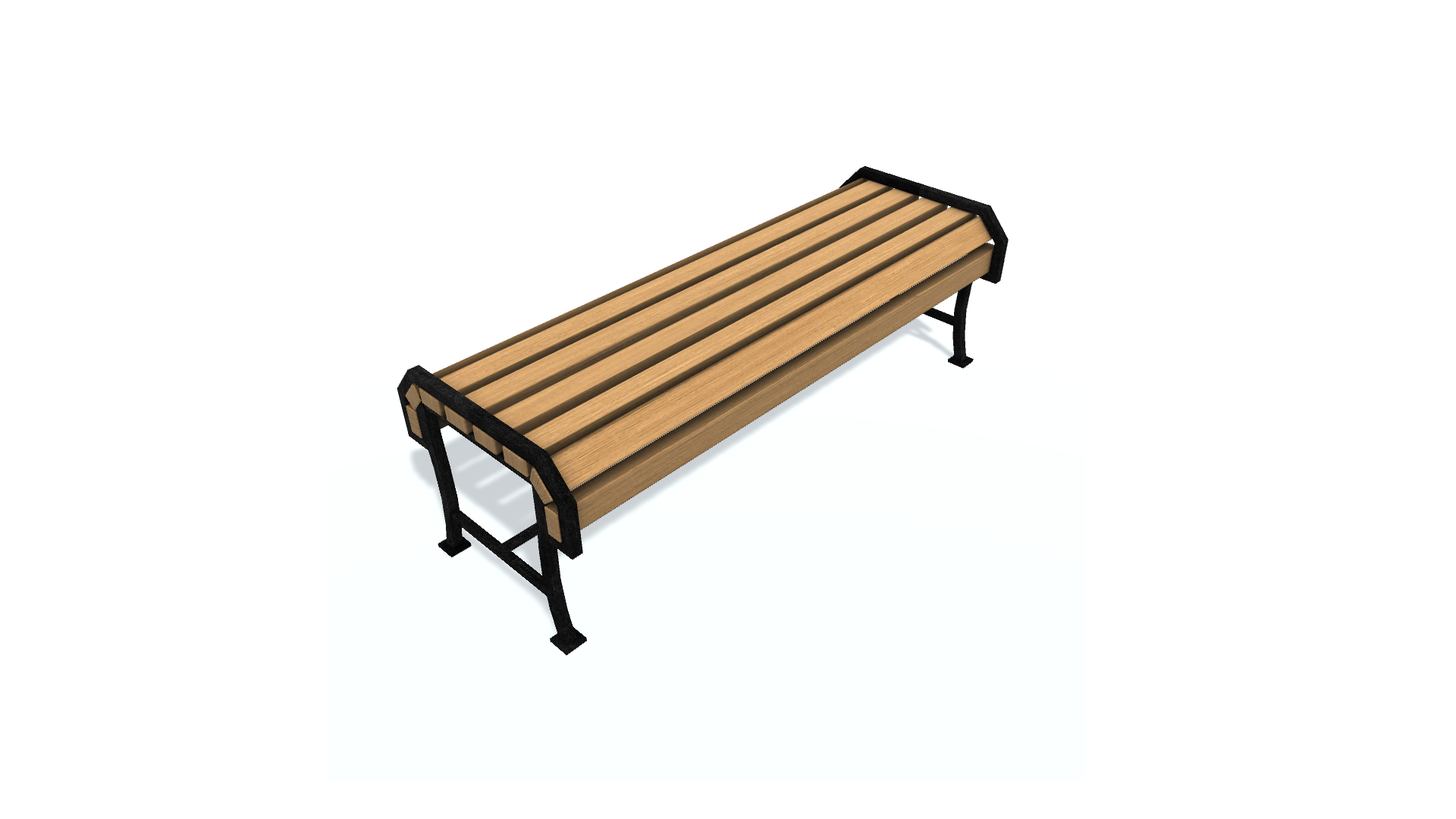 3D model.  Usual bench F. Скамейка.