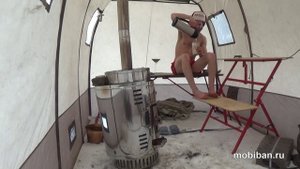 Тестирование печи Паробомба в МБ-104 при -6 С