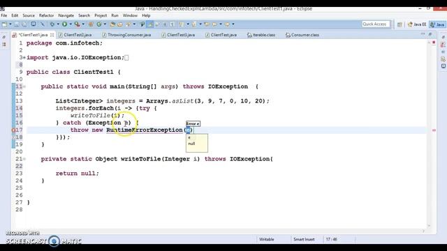 Handling checked exceptions in lambda-java 8 смотреть онлайн