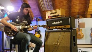 1985 Marshall JCM 800 2203 Voodoo HG Jose mod amp demo playing 1972 Gibson Les Paul