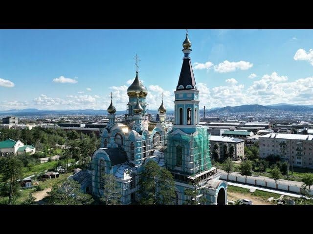 Успение. Литургия. Молебен в строящемся Успенском соборе Улан-Удэ