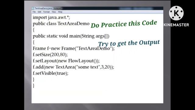 Practice program for Java Text Field and Text Area
