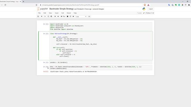 Simple way to backtest a strategy in Python with Backtrader