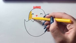 Цыплёнок / РИСУЕМ ? Как нарисовать цыпленка легко и просто / Paint a chick