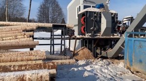 Окорочный станок KRAFTER RD 600 _ ПРОЦЕСС БЕРЕЖНОЙ ОКОРКИ БРЕВЕН. ЗАНИМАТЕЛЬНО!