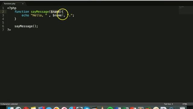 PHP & MySQL Tutorial 15 - Creating and using functions in PHP