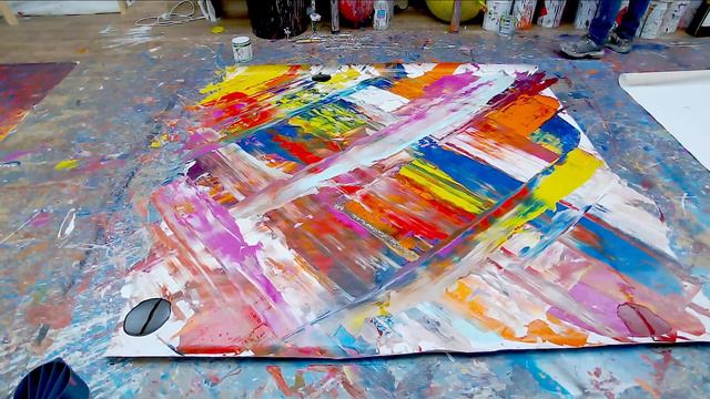 Simple SQUEEGEE PAINTING tutorial - LIVE from start to finish! смотреть онлайн