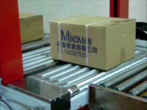 Стреппинг-машина TP–601A «Tauris Transit» с приводным роликовым конвейером для широких ПП лент