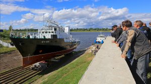 05.07.2016г. Торжественный спуск на воду большого гидрографического катера проекта 19920 зав.№01844