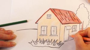 Как нарисовать дом поэтапно / Простые рисунки карандашом / RISO_Валки Ирины Лучаниновой