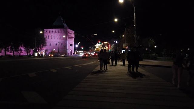 Нижний Новгород. Продолжают украшать Большую Покровскую. Архитектурная подсветка зданий на Минина. смотреть онлайн