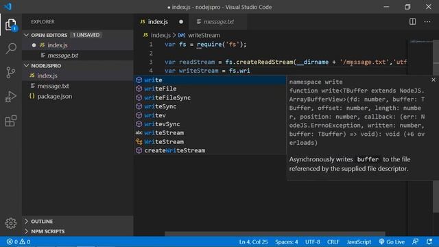 Node JS Tutorial - Writable Streams
