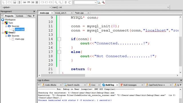 C++ database connection using codeblock and mysql смотреть онлайн
