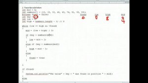 AP Java - Binary Searching Worksheet #1