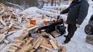 Дровокол гидравлический. Дровокол бензиновый. Колка дров в больших объёмах.