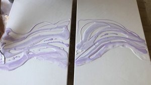 FLUID ART НА ПВА. МОДУЛЬНАЯ КАРТИНА. ТЕХНИКА ФЛЮИД АРТ. АБСТРАКЦИЯ АКРИЛОМ С СЕРЕБРОМ