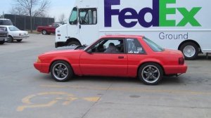 John Otto's '92 Mustang Notchback leaving JR's