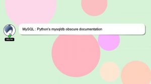 MySQL : Python's mysqldb obscure documentation