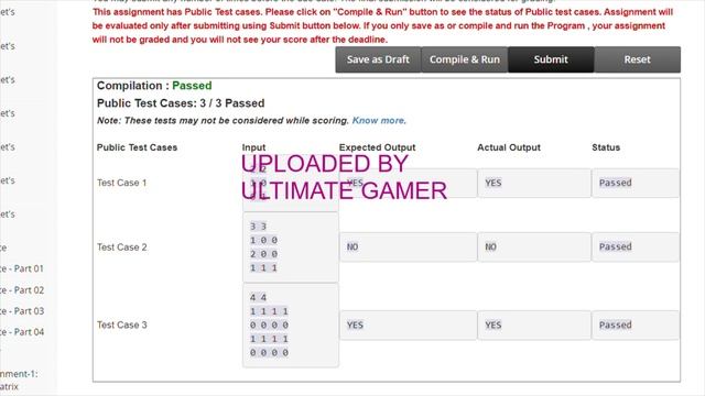 NPTEL |The Joy of computing using Python | WEEK 7| Programming Assignment-3:Binary Matrix смотреть онлайн