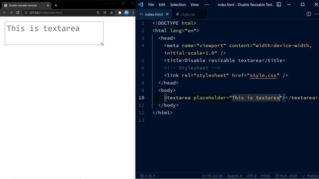Disable Resizing Of The Textarea | Quick CSS Tutorial For Beginners смотреть онлайн
