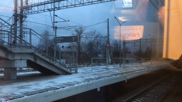 "Уже прошёл R2!""Снежные виды из Сапсана!" Остановка на ст.Окуловка (из окна "Сапсана" ЭВС1) смотреть онлайн