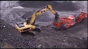 Как работает роторная дробилка на карьере с возвратом на додрабливание крупной фракции.!!!