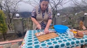 РЫБА НА МАНГАЛЕ. ШАШЛЫК из ОСЕТРИНЫ Азербайджанская Кухня Деревенская Кухня  Рецепты