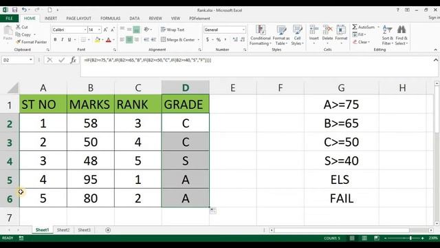 EXCEL IF condition  Calculate Grade in MS Excel  IF Function & Letter Grades Sinhala Tutorials
