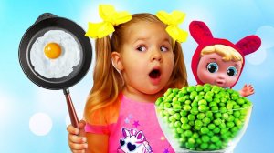 Johny Johny yes papa nursery rhymes songs for children with Roma and Diana