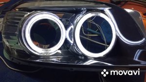 Ремонт Фар Тойота RAV4, установка ангельских глазок