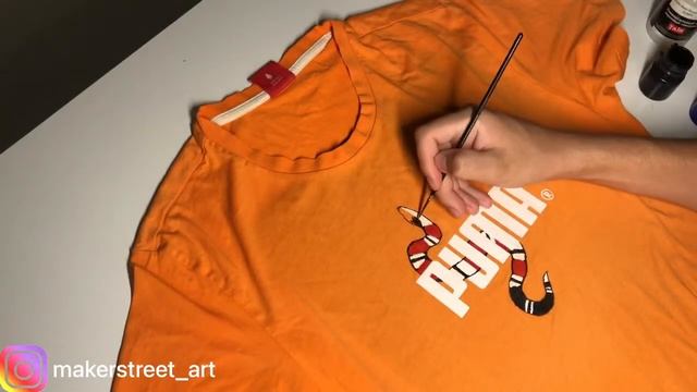 Роспись одежды | Как рисовать на ткани | Кастом футболки PUMA