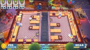 Overcooked 2. Carnival of Chaos Kevin 1 | 4P online coop 4 stars | Score: 2255