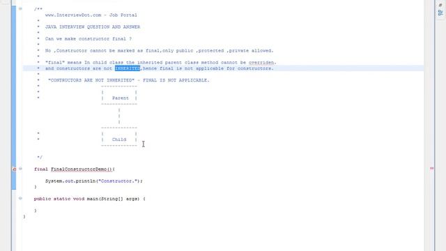 Java Can we make constructor final смотреть онлайн