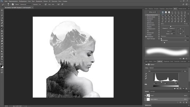 Двойная Экспозиция в фотошопе. Обработка фото смотреть онлайн