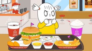 어쩌다 햄버거 먹방! - 치즈버거&새우버거세트(치킨너겟, 쉬림프, 치즈감튀) / cheese burger & Shrimp burger Mukbang Animation / ASMR