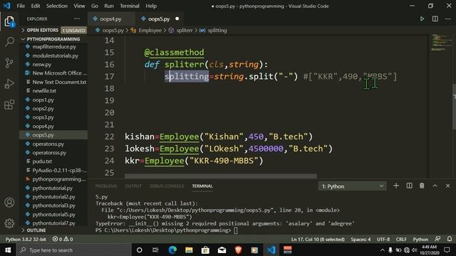 #53 Using Class Methods as Alternative For Constructors (OOPs) in Python || Tamil|| #CodingAnna смотреть онлайн