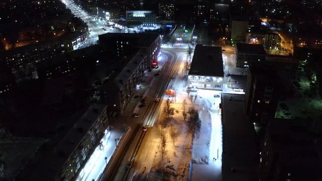 Ночная Ухта с высоты. смотреть онлайн