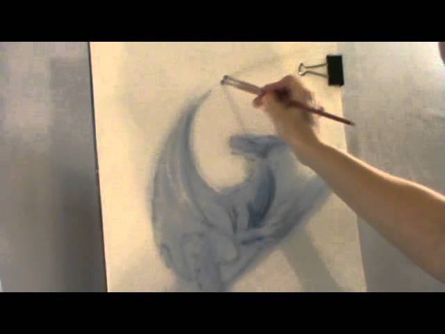 Рисуем Дракона Техника рисования СУХАЯ КИСТЬ. Как нарисовать дракона