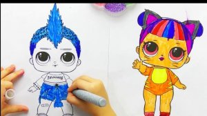 Раскраска лол . Раскрашиваем и украшаем блестками вместе с Дашей