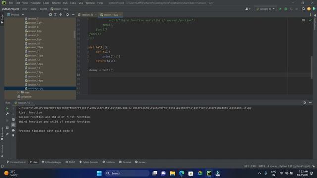 Session-15 - Decorators, Generators #PythonTutorials #PythonCourse #decorators #generators