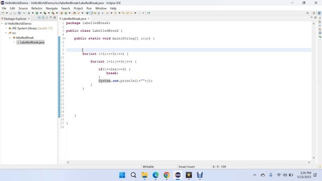 labelled break statement in java смотреть онлайн