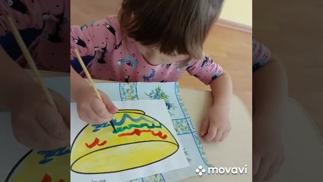 занятие по рисованию "Украсим пиалу"
