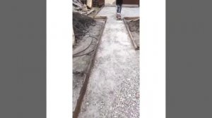 бетонные работы, заливка дорожки и заезда
