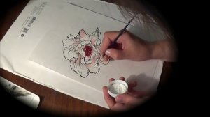 Как рисовать пион в китайском стиле двумя кистями | Chinese painting with two brushes