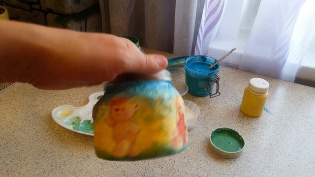 Декор  банки своими руками . DIY. Детская баночка.Jar decor смотреть онлайн