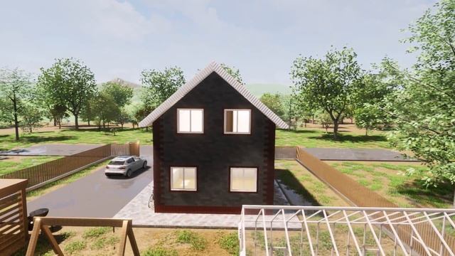 Проект каркасного дома 6 на 8 метров мансардного типа! смотреть онлайн